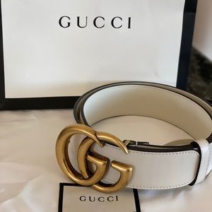 White Gucci Belt